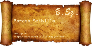 Barcsa Szibilla névjegykártya